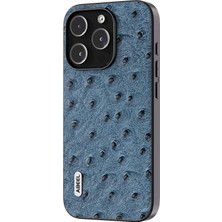 Xstep Case iPhone 15 Pro Max Devekuşu Dokusu Hakiki Inek Derisi + Pc + Tpu Kapak Anti-Damla Telefon Kılıfı (Yurt Dışından)