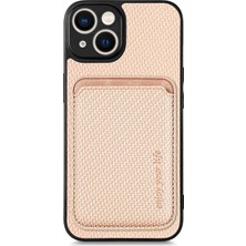 Xstep Case iPhone 15 Plus Söndürülebilir Telefon Kılıfı Karbon Fiber Manyetik Kart Tutucu Deri+Pc+Tpu Kapak (Yurt Dışından)