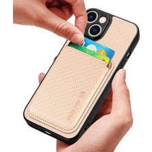 Xstep Case iPhone 15 Plus Söndürülebilir Telefon Kılıfı Karbon Fiber Manyetik Kart Tutucu Deri+Pc+Tpu Kapak (Yurt Dışından)