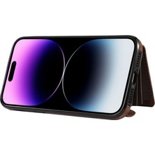 Xstep Case iPhone 15 Pro Rfıd Pu Deri + Tpu Telefon Kılıfı Fermuar Cep Kartı Yuvaları Koruyucu Kapak Kayış (Yurt Dışından)