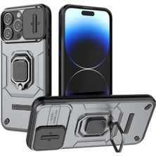 Xstep Case iPhone 15 Pro Max Slide Kamera Koruma Telefon Kılıfı Pc+Tpu Kickstand Koruyucu Kapak (Yurt Dışından)