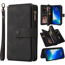 Xstep Case iPhone 15 Pro Max Çoklu Kart Yuvası Deri Cüzdan Kılıfı Zipper Cep Stand Telefon Kapağı (Yurt Dışından)