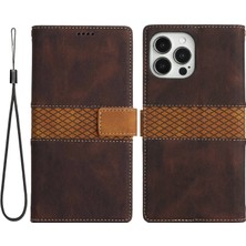 Xstep Case iPhone 15 Pro Cüzdan Deri Kılıfı, Stand Grid Ekleme Koruyucu Telefon Kapağı Kayışlı (Yurt Dışından)