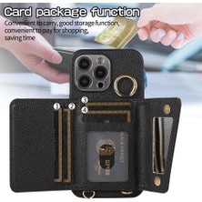 Xstep Case iPhone 15 Pro Kart Tutucu Pu+Pc+Tpu Kickstand Kılıf Kordonlu Darbeye Dayanıklı Telefon Kılıfı (Yurt Dışından)