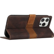 Xstep Case iPhone 15 Pro Cüzdan Deri Kılıfı, Stand Grid Ekleme Koruyucu Telefon Kapağı Kayışlı (Yurt Dışından)