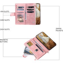 Xstep Case iPhone 15 Pro Max Pu Deri Telefon Kılıfı Fermuarlı Cep Cüzdan Askılı Kapak Standı (Yurt Dışından)