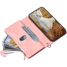 Xstep Case iPhone 15 Pro Max Pu Deri Telefon Kılıfı Fermuarlı Cep Cüzdan Askılı Kapak Standı (Yurt Dışından)