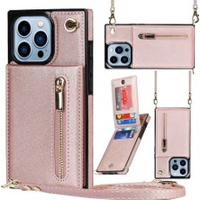 Xstep Case iPhone 15 Pro Max Pu Deri+Tpu Telefon Kapağı Kickstand Fermuar Cüzdan Kılıfı Kayış (Yurt Dışından)
