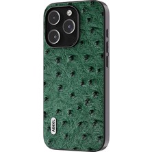 Xstep Case iPhone 15 Pro Max Devekuşu Dokusu Hakiki Inek Derisi + Pc + Tpu Kapak Anti-Damla Telefon Kılıfı (Yurt Dışından)