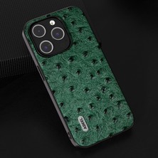 Xstep Case iPhone 15 Pro Max Devekuşu Dokusu Hakiki Inek Derisi + Pc + Tpu Kapak Anti-Damla Telefon Kılıfı (Yurt Dışından)