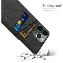 Xstep Case iPhone 15 Pro Max Hard Pc + Kumaş Anti-Cratch Telefon Kapağı Çift Kart Tutucu Telefon Kılıfı (Yurt Dışından)