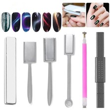 Danlu G-A053-1 Nail Art Mıknatıs Sopa Kurulu Jel Vernik Için 9d Kedi Gözü Hattı Şerit Etkisi Kare Yuvarlak Şekil Güçlü Manyetik Tırnak Aracı (Yurt Dışından)