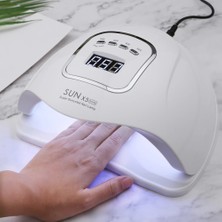 Danlu Sun x Plus Ingiltere 80W Sun X5 Max LED Uv Lamba Tırnak Kurutucu Jel Lehçe Kür Lambası Otomatik Sensörlü LCD Ekran 45LED Lamba Kadınlar Için Tırnak Kurutucu (Yurt Dışından)