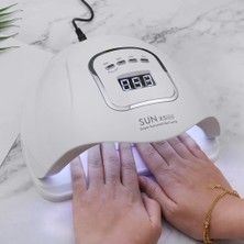 Danlu Sun x Plus Ingiltere 80W Sun X5 Max LED Uv Lamba Tırnak Kurutucu Jel Lehçe Kür Lambası Otomatik Sensörlü LCD Ekran 45LED Lamba Kadınlar Için Tırnak Kurutucu (Yurt Dışından)