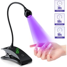 Danlu USB Şarj Şarj Edilebilir Uv Tırnak Işıkları Kurutma Makinesi LED Lamba 3 Dişliler Zamanlama Ayarlamak Esnek Mini Klipsli Masa Tırnak Dıy Manikür Araçları (Yurt Dışından)