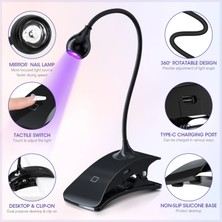 Danlu USB Şarj Şarj Edilebilir Uv Tırnak Işıkları Kurutma Makinesi LED Lamba 3 Dişliler Zamanlama Ayarlamak Esnek Mini Klipsli Masa Tırnak Dıy Manikür Araçları (Yurt Dışından)