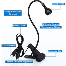 Danlu Siyah B LED Tırnak Işıkları Kurutucu Uv Lamba Ultraviyole Esnek Klipsli Masa Mini USB Uv Jel Kür Masa Lambası Manikür Pedikür Salon Araçları # (Yurt Dışından)