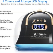 Danlu Sunx5 Us Plug Yeni Tırnak Lambası 114W Uv LED Lamba 4 Zamanlayıcı Ayarı ve Kolu ile Profesyonel Hızlı Kürlenen Tırnak Kurutucu ve Manikür Ekipmanları (Yurt Dışından)