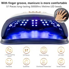 Danlu Sunx5 Us Plug Yeni Tırnak Lambası 114W Uv LED Lamba 4 Zamanlayıcı Ayarı ve Kolu ile Profesyonel Hızlı Kürlenen Tırnak Kurutucu ve Manikür Ekipmanları (Yurt Dışından)