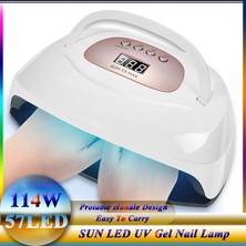 Danlu X8 114W Altın Abd Sun X8 Max Uv LED Tırnak Lambası Yüksek Güçlü Jel Tırnak Kurutucu 57 Adet LED Manikür Lambası Çivi Kurutma Kür Lambası Tırnak Sanat Araçları (Yurt Dışından)
