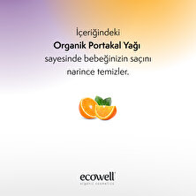 Ecowell Bebek Saç & Vücut Şampuanı, Organik & Vegan Sertifikalı, Parabensiz, Doğal Konak Önleyici 300 ml