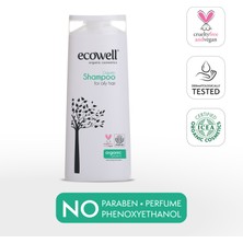 Ecowell Saç Bakım Şampuanı, Organik & Vegan Sertifikalı, Yağlı Saçlara Özel, Tuzsuz ve Sülfatsız, 300ml