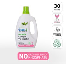 Ecos3 Çamaşır Yumuşatıcı, Organik & Vegan Sertifikalı, Ekolojik, Extra Konsantre, 30 Yıkama, 750ml