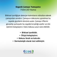 Ecos3 Çamaşır Yumuşatıcı, Organik & Vegan Sertifikalı, Ekolojik, Extra Konsantre, 30 Yıkama, 750ml