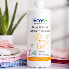 Ecos3 Bebek Çamaşır Yumuşatıcı, Organik & Vegan Sertifikalı, Ekolojik, Extra Konsantre, 40 Yıkama, 1000ml