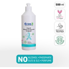 Ecos3 Biberon, Oyuncak ve Emzik Temizleyici, Organik & Vegan Sertifikalı, Kokusuz, Fosfatsız, 500ml