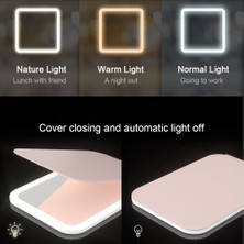 Friendship Kobi Pembe USB LED Makyaj Aynaları Işıklı Pembe 360 Taşınabilir Katlanabilir Akıllı Seyahat Yüz Makyaj Masa Aynası Kozmetik Vanity Miroir (Yurt Dışından)
