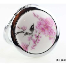 Friendship L Mini Makyaj Kompakt Cep Aynası Çiçek Kelebek Bambu Metal Taşınabilir Iki Taraflı Katlanır Makyaj Aynası Vintage Kozmetik Aynalar (Yurt Dışından)