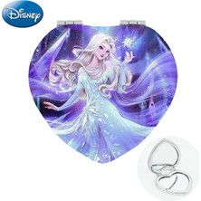 Friendship FQY208 Disney Dondurulmuş Cep Aynası Prenses Elsa ve Anna Kalp Şeklinde Katlanır Mini Makyaj Aynaları Çanta Çanta Için Büyüteç FQY193 (Yurt Dışından)