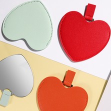 Friendship Sarı Mini Deri/paslanmaz Çelik Ayna Rpund Kalp Şekli Kız Taşınabilir Ayna Katlanabilir Cep Çantası Makyaj Kompakt Ayna Favor Hediye (Yurt Dışından)