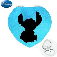 Friendship DIY1311 Disney Lilo & Stitch Deri Cep Aynası Komik Mavi Hayvan Kalp Katlanır Makyaj Espejo De Maquillaje Mezuniyet Hediyesi DIY1301 (Yurt Dışından)