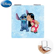 Friendship DIY1194 Disney Güzel Lilo ve Stitch Makyaj Kompakt Aynalar Uzaylı Hayvanlar Fotoğraf Baskı Pu El Aynası 1x/2x Büyütme Sıcak Satış DIY1183 (Yurt Dışından)