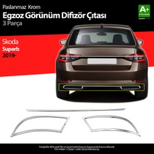 S-Dizayn Skoda Superb Krom Egzoz Çıkışı 3 Prç. Set 2020-2023 A+ Kalite