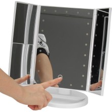 Friendship Siyah Makyaj Aynaları Taşınabilir 3 Katlanır LED Işık Dokunmatik Karartma Masaüstü Makyaj Lambası Kozmetik Ayna Makyaj Aynaları (Yurt Dışından)
