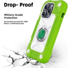 Jingyi iPhone 15 Pro Max Kılıfı ile Uyumlu 6,7" - Ağır Hizmet Darbeye Dayanıklı Askeri Sınıfta Sağlam Kapak, Halkalı Stand, Cam Ekran Koruyucu ve Kamera Lens Koruyucu (Guava) (Yurt Dışından)