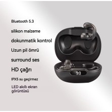 Peace Bluetooth Kulaklık LED Ekran Kablosuz Kulak Klipsi Uzun Pil Ömrü Asılı Kulak Dokunmatik Spor Kulaklık (Yurt Dışından)