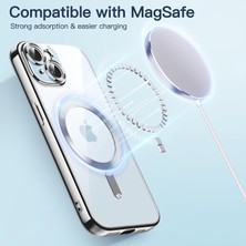 Jingyi iPhone 15 6,1 Inç Için Elektroliz Kaplama Kılıf, Kamera Lensi Tam Koruma, Magsafe Kablosuz Şarjla Uyumlu, Darbeye Dayanıklı Yumuşak Tpu Telefon Kapağı (Gümüş) (Yurt Dışından)