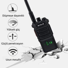 Retevis RT86 Uzun Menzilli Telsiz, 2600MAH Yüksek Performanslı Radyo, Kablosuz Klonlu Profesyonel Telsiz, El Feneri, Dış Mekan Kullanımı Için Alarm, Avcılık (Siyah, 1 Parça)