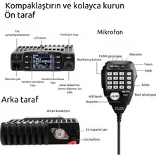 Retevis RT95 Mini Mobil Cihaz Dual Band Amatör Radyo Ham Radyo 200 Kanal 5W/15W/25W DTMF 5Ton Walkie Talkie Araç Alıcı-Verici (Siyah)