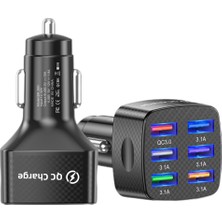 Jingyi 6usb Qc3.0 Hızlı Şarjlı Araç Şarj Cihazı 15a6 Bağlantı Noktası Araba Hızlı Şarjlı Cep Telefonu Şarj Cihazı Siyah (Yurt Dışından)