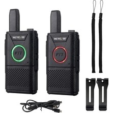 Retevis RT618 Telsiz Mini Acil Durum Lisanssız 16 Kanal Vox Dual Ptt Ultratip Pmr Telsiz Seti Şarj Edilebilir USB Şarj Kablosu (1 çift, siyah)