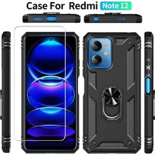 Zljnx Xiaomi Redmi Note 12 5g Siyah Telefon Kılıfı Için Uygun 2 Adet Temperli Cam Ekran Koruyucu Redmi Note 12 Koruyucu Kılıf Telefon Kılıfı ile Tutucu (Yurt Dışından)