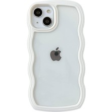 Jingyi iPhone 15 Pro Kılıfı ile Uyumlu Sevimli Kıvırcık Dalga Çerçeve Şekli Darbeye Dayanıklı Yumuşak Telefon Kılıfı - Beyaz (Yurt Dışından)