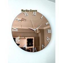 Harika Crown Gerçek Aynalı Dekoratif Duvar Saati (40 Cm)