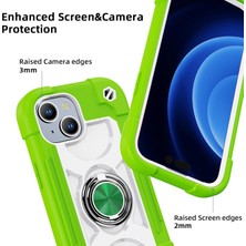 Jingyi iPhone 15 Plus Kılıf ile Uyumlu 6,7" - Halka Standlı, Ağır Hizmet Darbeye Dayanıklı Askeri Sınıf Sağlam Kapak, Cam Ekran Koruyucu ve Kamera Lens Koruyucu (Guava) (Yurt Dışından)