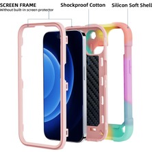 Jingyi iPhone 15 Plus Kılıfı ile Uyumlu 6,7" - Halka Standlı, Ağır Hizmet Darbeye Dayanıklı Askeri Sınıf Sağlam Kapak, Cam Ekran Koruyucu ve Kamera Lens Koruyucu (Gökkuşağı Pembesi) (Yurt Dışından)